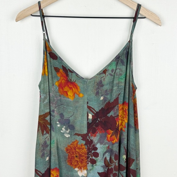 Peruvian Connection Dress Womens 12 Sundress Spaghetti Straps Floral Midi - Picture 8 of 13